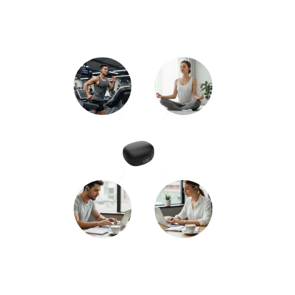 Açık Tasarım Kablosuz Bluetooth Spor Kulaklık LED Ekranlı