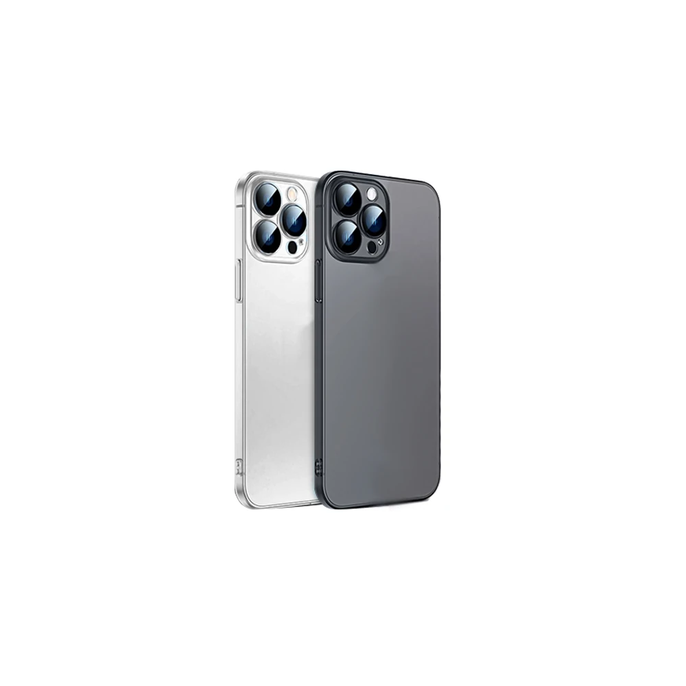 Ally iPhone 13 Pro Max 6.7inch Frosted Glass Şeffaf Kamera Korumalı Kı