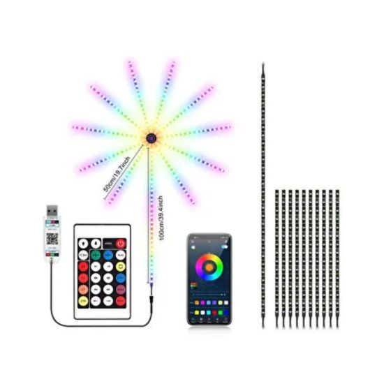 Modüler RGB LED Duvar Işığı Havai Fişek Efektli Uzaktan Kumandalı