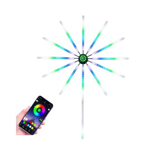 Akıllı RGB LED Havai Fişek Duvar Lambası Kumandalı ve Uygulama Kontrol