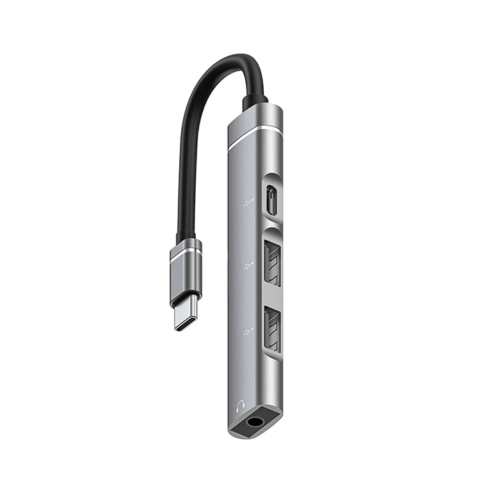 ALLY 4in1 Type-C+3.5mm+USB Girişli Çoğaltıcı Adaptör Çevirici Hub