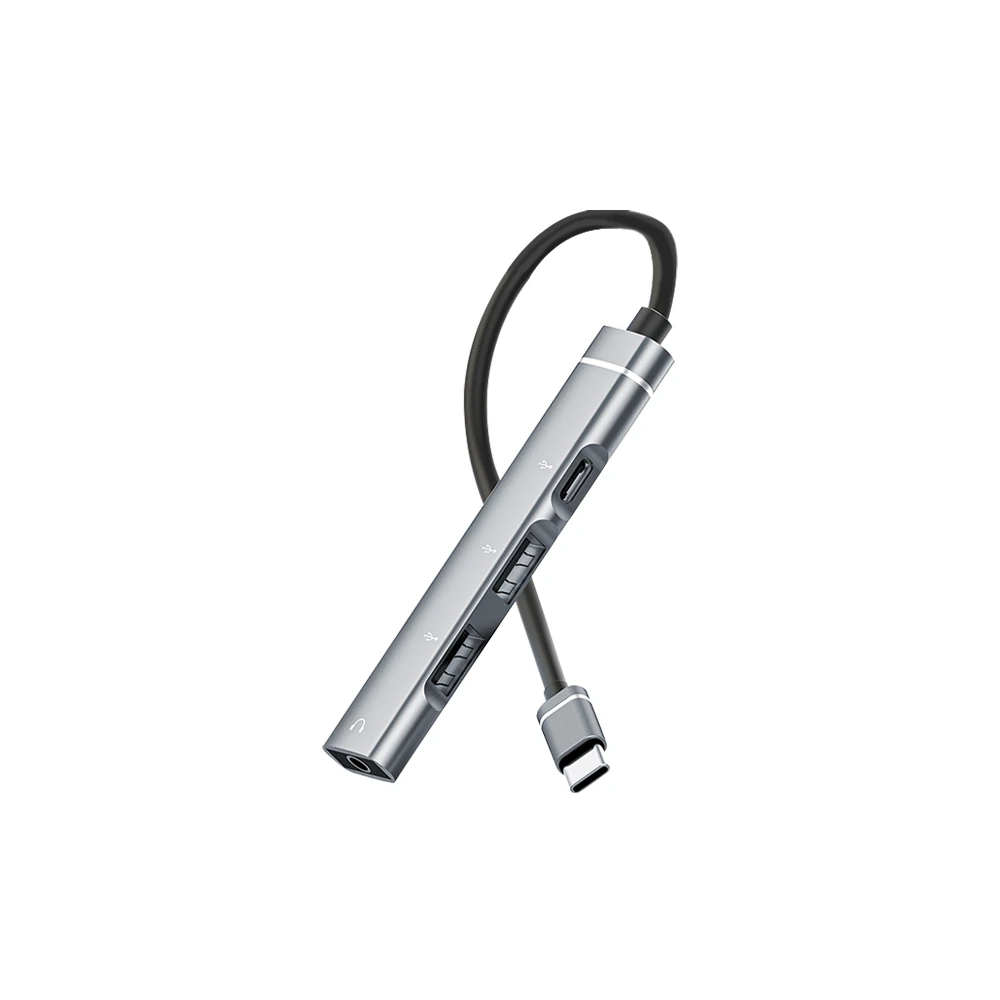 ALLY 4in1 Type-C+3.5mm+USB Girişli Çoğaltıcı Adaptör Çevirici Hub