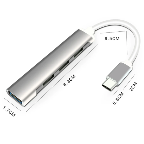 Ally S-803 4in1 Type-C to 4x USB3.0 HUB Çoğaltıcı Çevirici Dönüştürücü