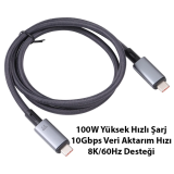 Ally USB 3.2 100W Type-C to Type-C 8K Görüntü-Data ve Ultra Hızlı Şarj