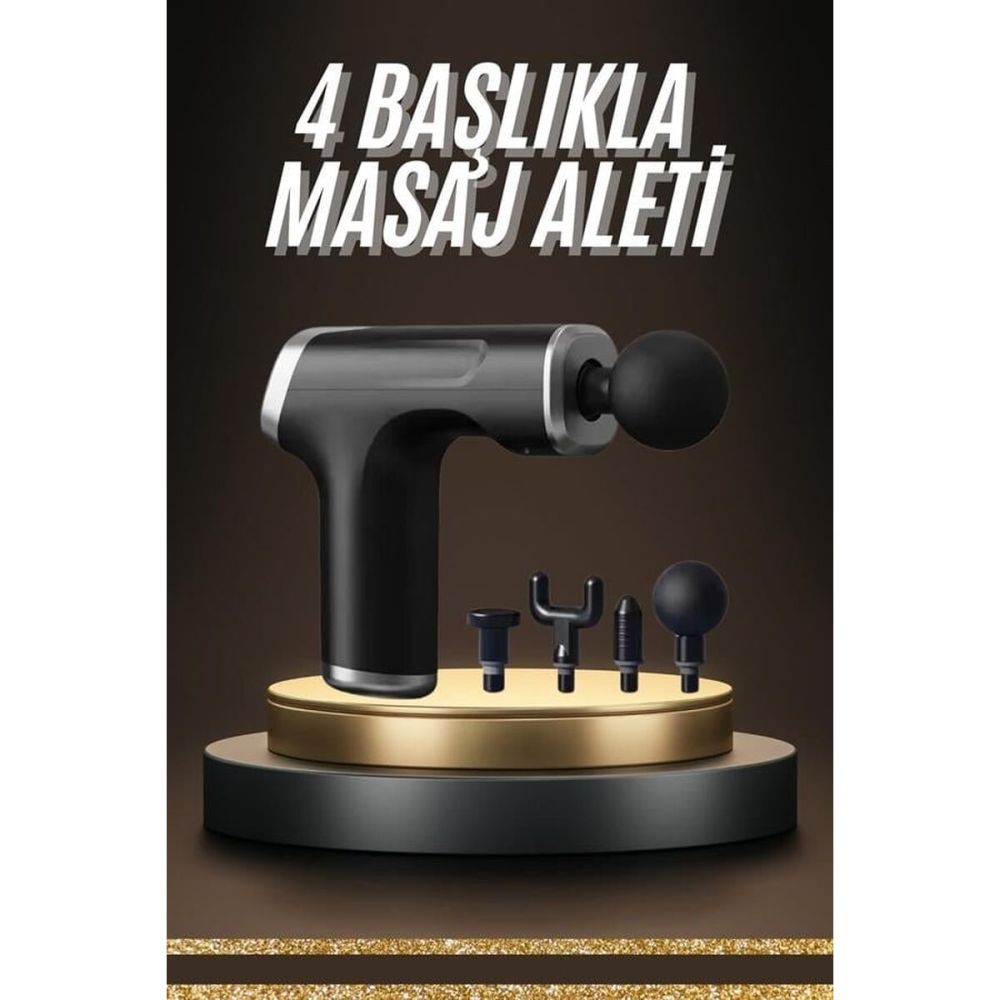 Profesyonel Masaj Tabancası Sporcu Masaj Aleti 4 Başlıklı Şarjlı Titre