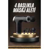 Profesyonel Masaj Tabancası Sporcu Masaj Aleti 4 Başlıklı Şarjlı Titre