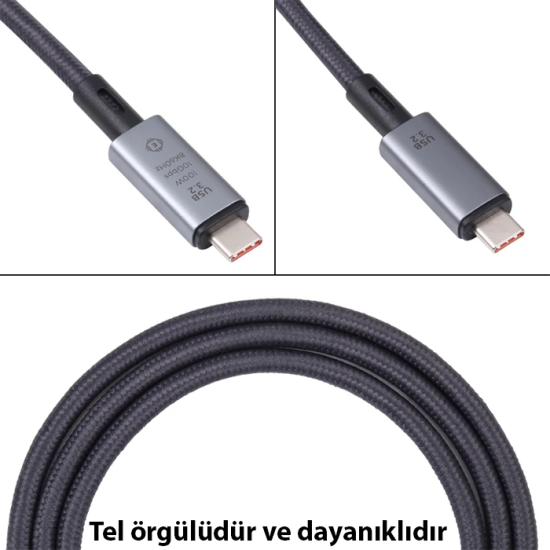 Ally USB 3.2 100W Type-C to Type-C 8K Görüntü-Data ve Ultra Hızlı Şarj