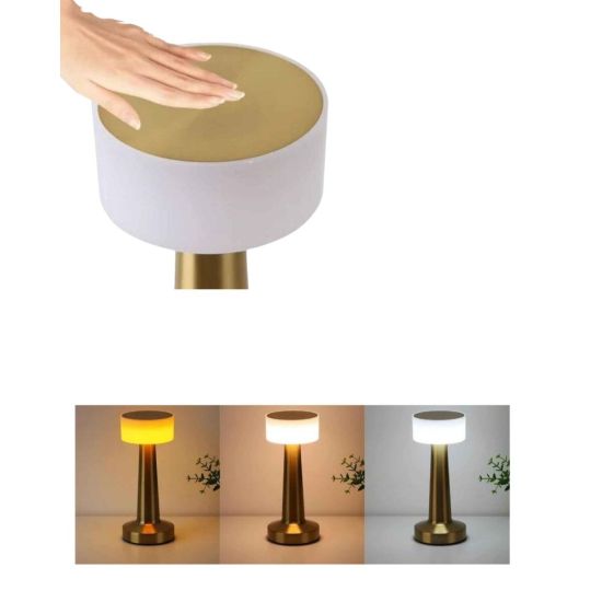 Şarjlı Dokunmatik LED Masa Lambası 3 Renk Dimmer Özellikli