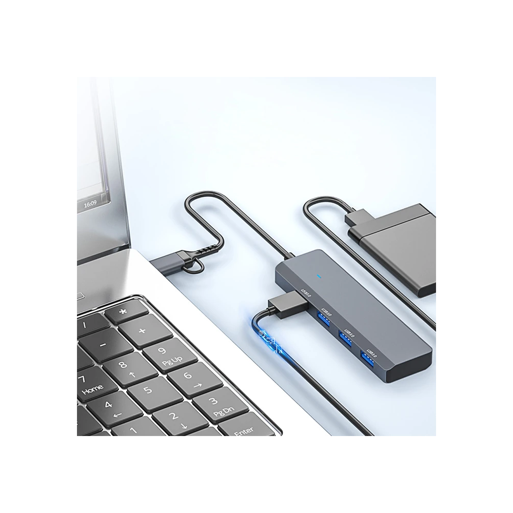 ALLY ADS-305D 4in1 USB/Type-C to 4X USB3.0 HUB Çoğaltıcı Çevirici Dönü