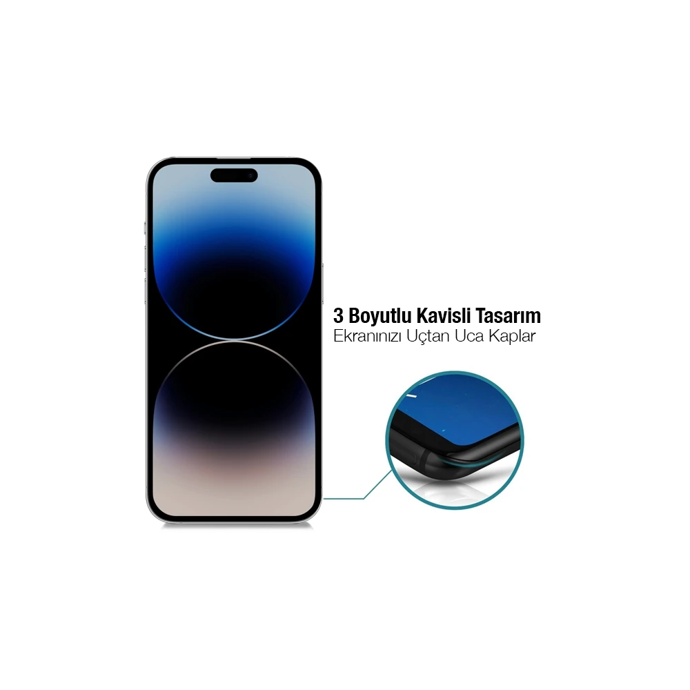 ALLY İPhone 14 Pro 6.1 3D Full Privacy Gizlilik Cam Ekran Koruyucu Ant
