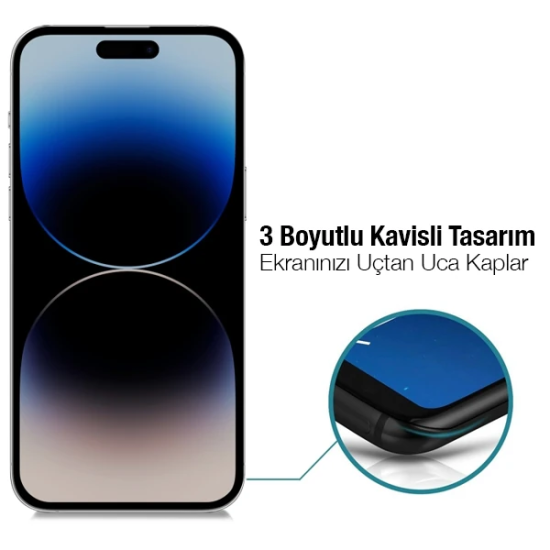 ALLY İPhone 14 Pro 6.1 3D Full Privacy Gizlilik Cam Ekran Koruyucu Ant