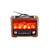 Taşınabilir Şömine Efektli Bluetooth Hoparlör FM Radyo LED Işıklı Müzi