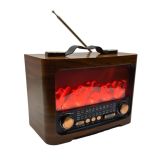 Şömine Efektli Bluetooth Hoparlör FM Radyo USB TF Kart Destekli Kablos