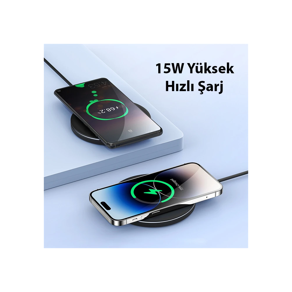 Duzzona W8 15W Masaüstü Wireless Hızlı Kablosuz Şarj Cihazı