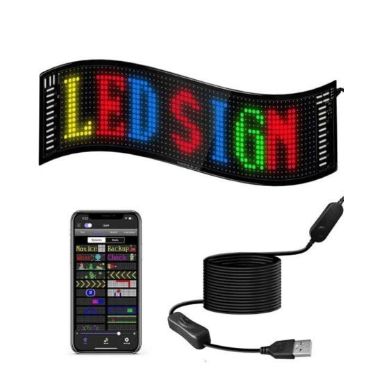 RGB LED Matrix Panel Esnek Yapı Uygulama Kontrollü Kayan Yazı Ekranı