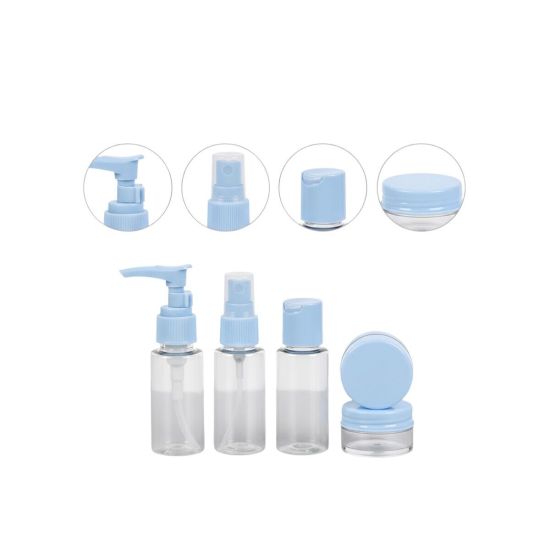 5’li Seyahat Dolum Şişe Seti 30 ml Şeffaf Taşıma Çantalı