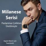 Dux Ducis Apple Watch 42/44/45MM için Milanese Premium Milano Loop Kay
