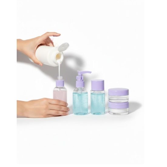 5 Parça Seyahat Banyo Seti 30 ml Şeffaf Taşınabilir Şişe Seti
