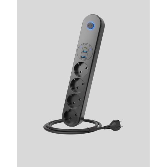 Akım Korumalı Çoklu Priz 4’lü 2 USB 1 Type-C 2500W Güçlü Tasarım