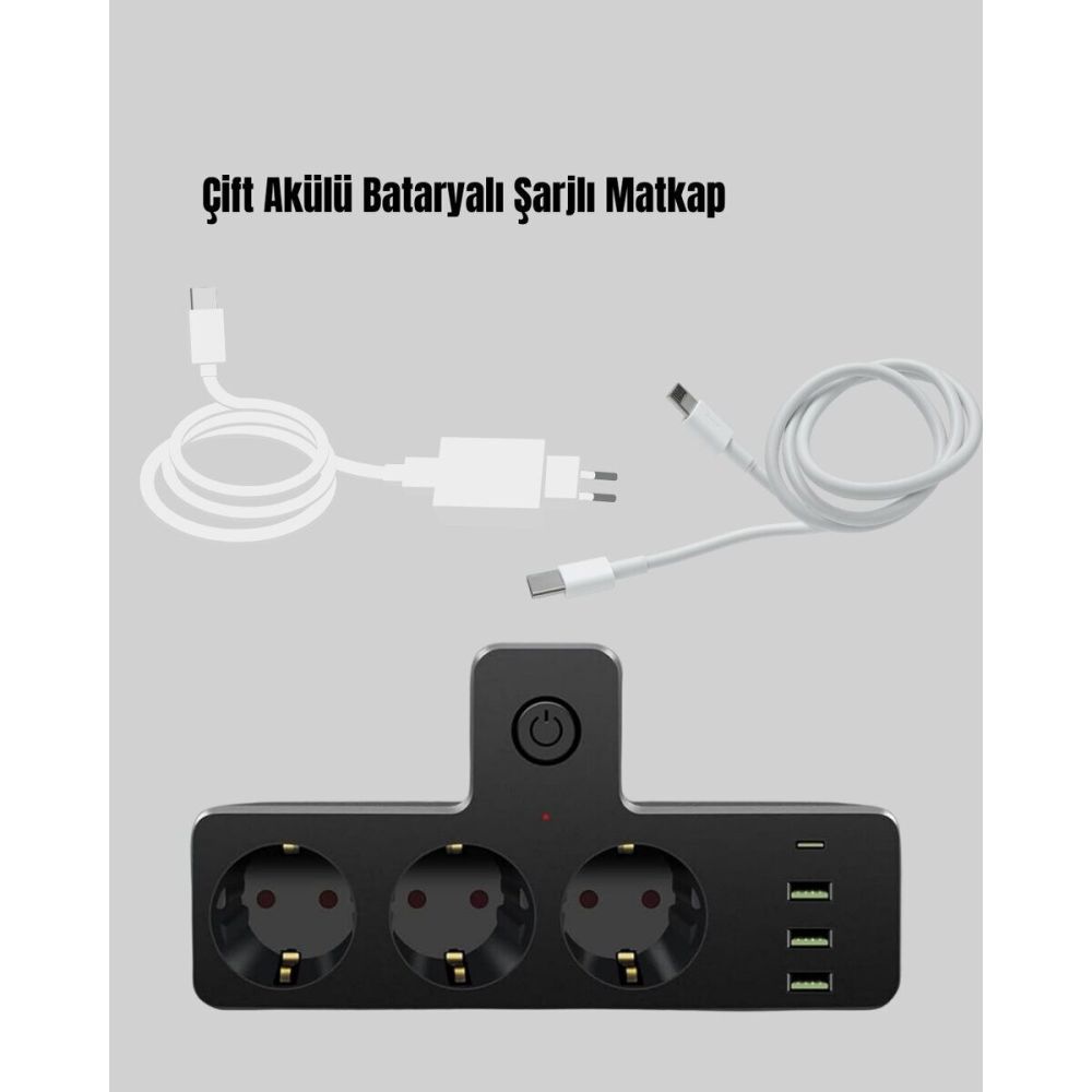 7 Portlu Çoklu Priz USB ve Type-C Girişli Akıllı Güç Ünitesi