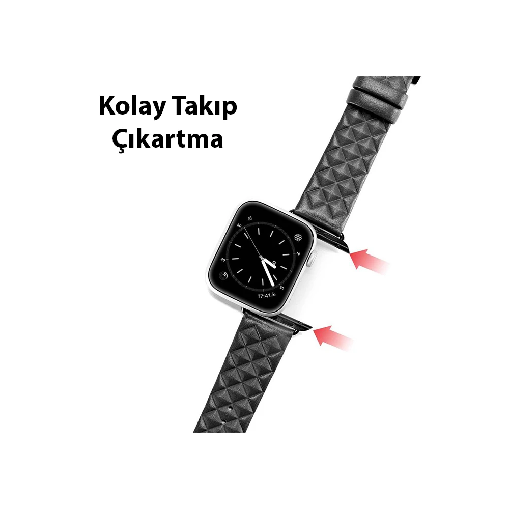 Dux Ducis Apple Watch 42/44/45MM için Enland Serisi Premium Deri Kayış