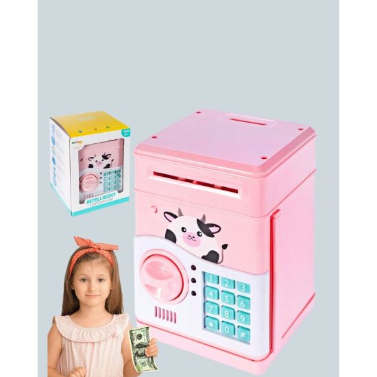 Pembe Elektronik Şifreli Otomatik Para Çeken ATM Kumbarası
