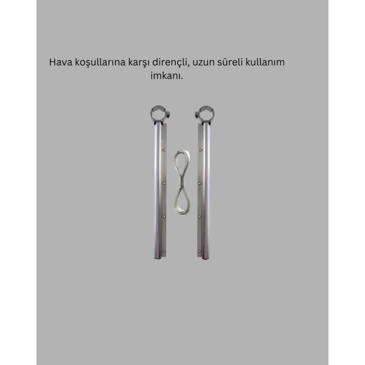 25x60 Balkon Askılığı Kare Demir Uyumlu Hava Dayanıklı Çamaşır Askısı