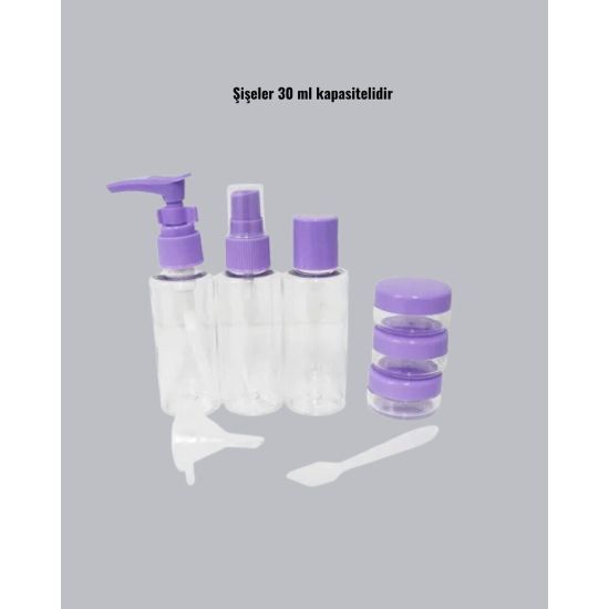 Seyahat Bakım Seti 5 Parça Sızdırmaz Şeffaf Kapaklı 30ml