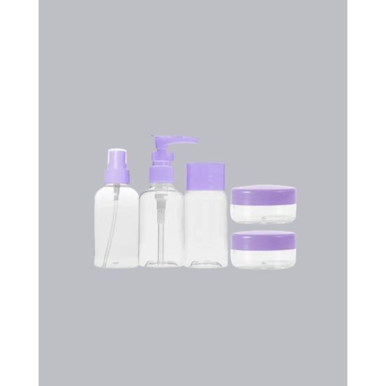 Seyahat Banyo Seti 5 Parça Şeffaf Taşıma Çantalı 30 ml