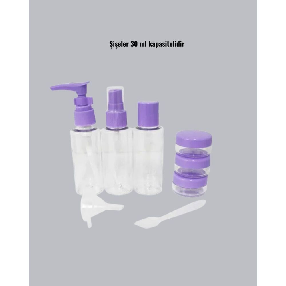 Seyahat Banyo Seti 5 Parça Şeffaf Taşıma Çantalı 30 ml