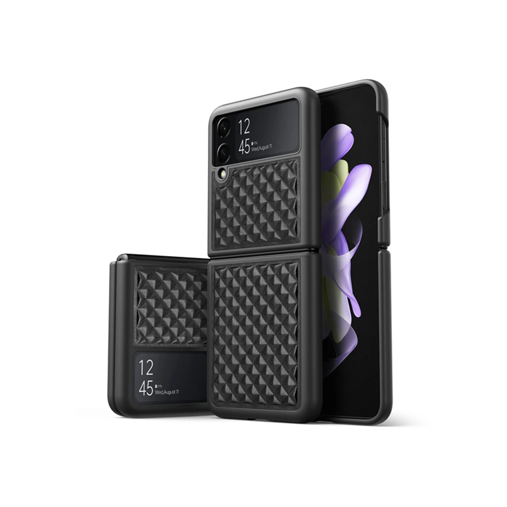 Ducis Venice Series Samsung Galaxy Z Flip4 5G için Premium Deri Kılıf