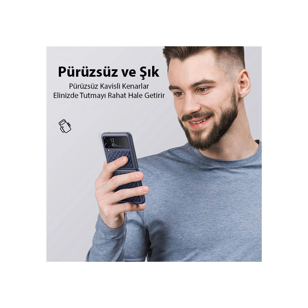 Ducis Venice Series Samsung Galaxy Z Flip4 5G için Premium Deri Kılıf