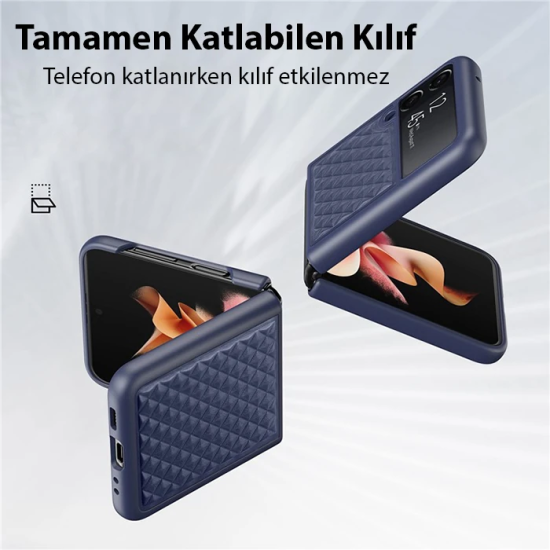 Ducis Venice Series Samsung Galaxy Z Flip4 5G için Premium Deri Kılıf