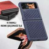 Dux Ducis Venice Series Samsung Galaxy Z Flip3 5G için Premium Deri Kı