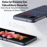 Ducis Venice Series Samsung Galaxy Z Flip4 5G için Premium Deri Kılıf
