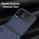 Ducis Venice Series Samsung Galaxy Z Flip4 5G için Premium Deri Kılıf