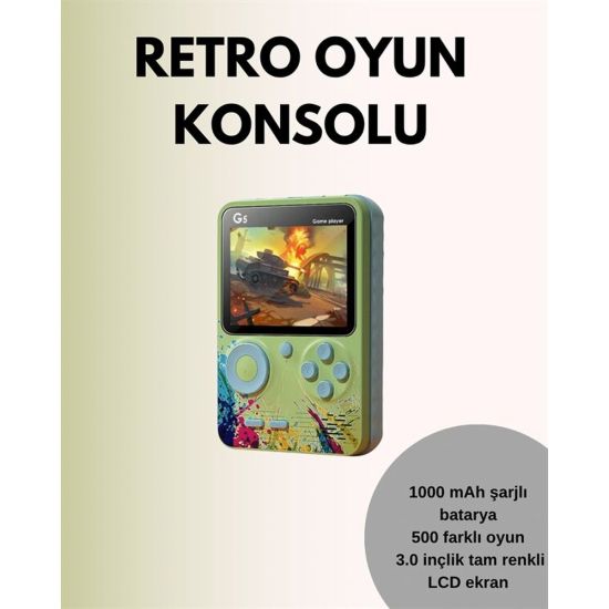 TV Bağlantılı 500 Oyunlu Mini Gameboy Konsol
