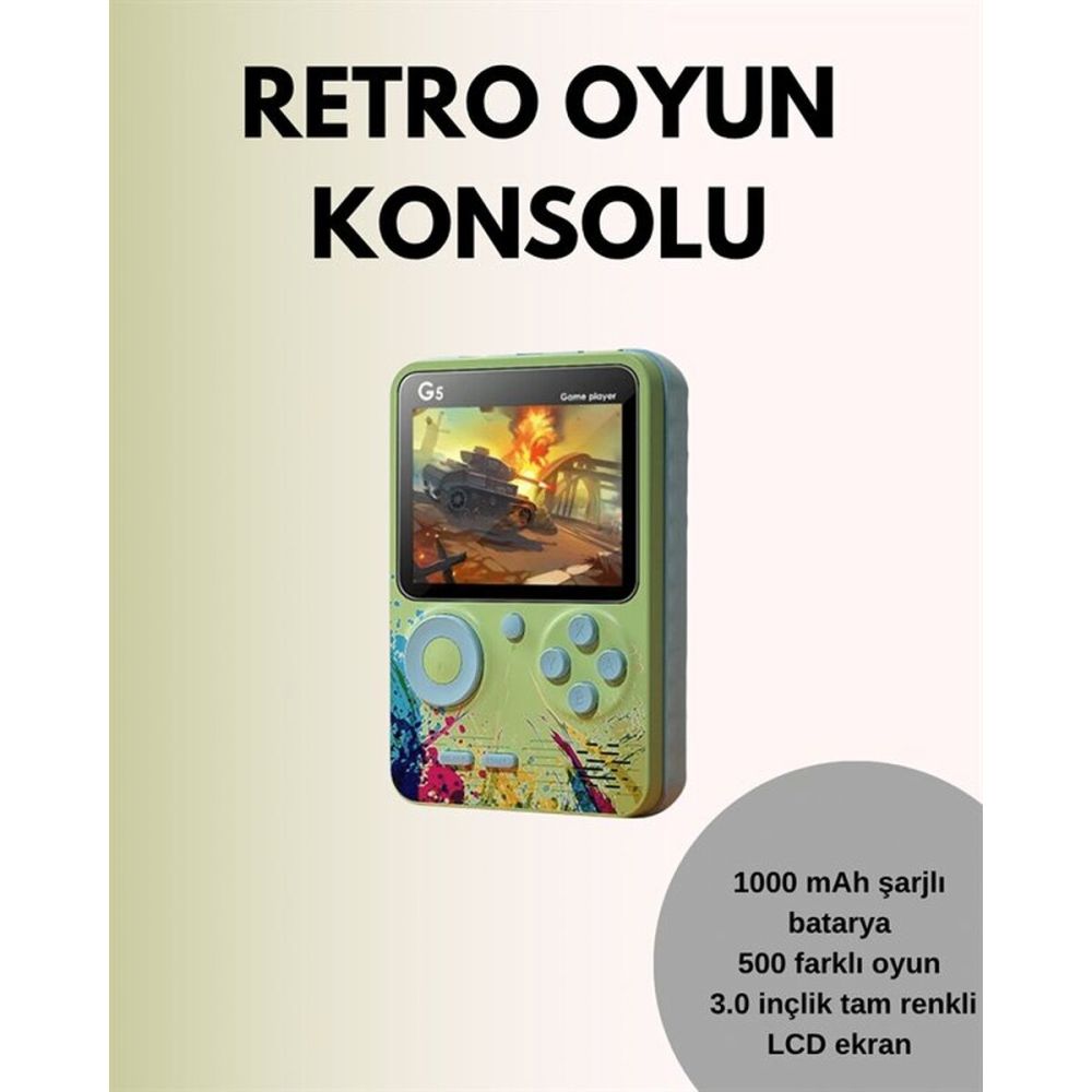 TV Bağlantılı 500 Oyunlu Mini Gameboy Konsol