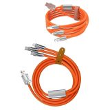 120W 3 İn 1 Uyumlu Silikon Şarj Kablosu Hızlı Şarj Kablosu