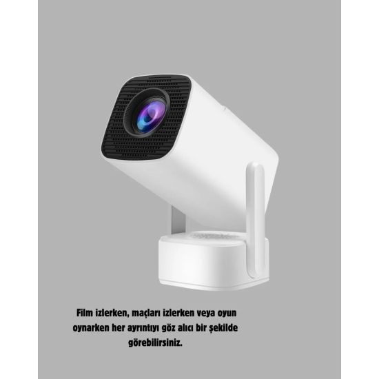 HD 720p Projeksiyon Cihazı – Geniş Ekran 10.000 Saat Ampul Ömrü Ev Sin