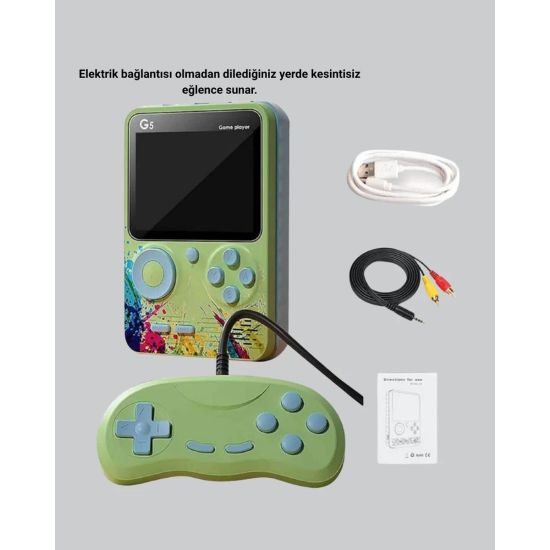 G5 Retro Oyun Konsolu 500 Klasik Oyunlu 3 İnç HD Ekran ve TV Bağlantıl