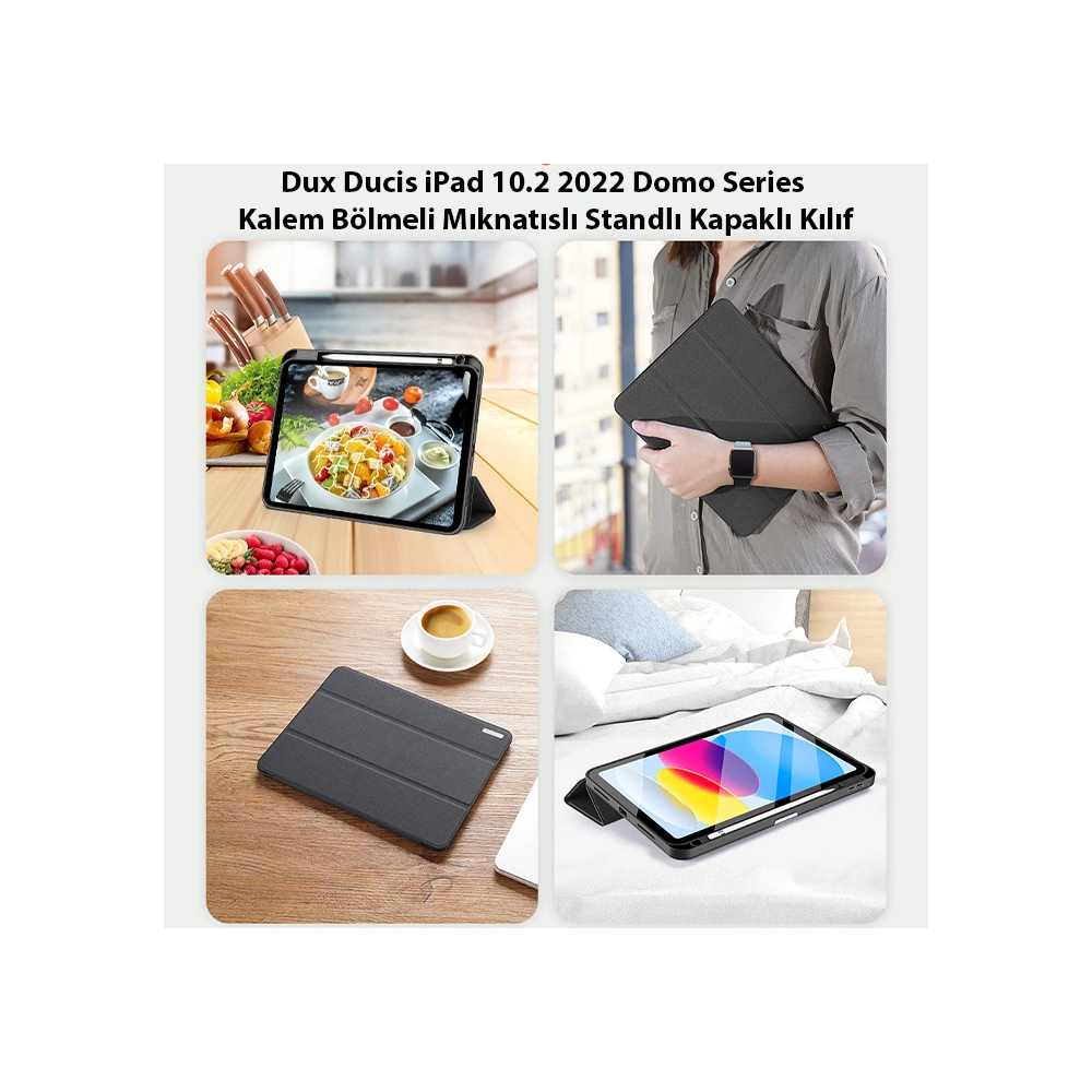 Dux Ducis iPad 10.9 2022 Kılıf Domo Series Kalem Bölmeli Mıknatıslı St