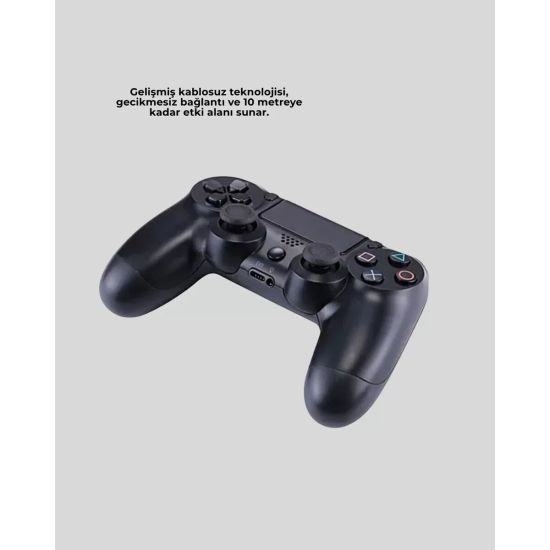 PS4 Uyumlu Kablosuz Oyun Kolu Ergonomik Çift Titreşimli