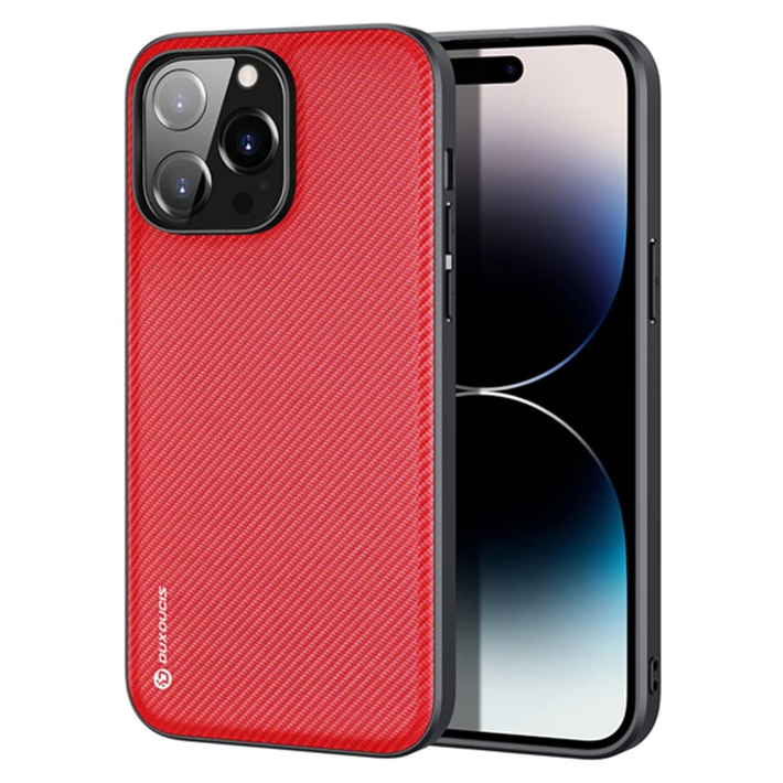 Dux Ducis Fino Serisi iPhone 14 Pro 6.1 inç Kılıf Premium Dokuma Silik
