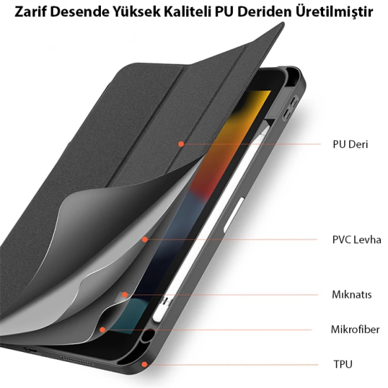 Dux Ducis iPad 10.9 2022 Kılıf Domo Series Kalem Bölmeli Mıknatıslı St