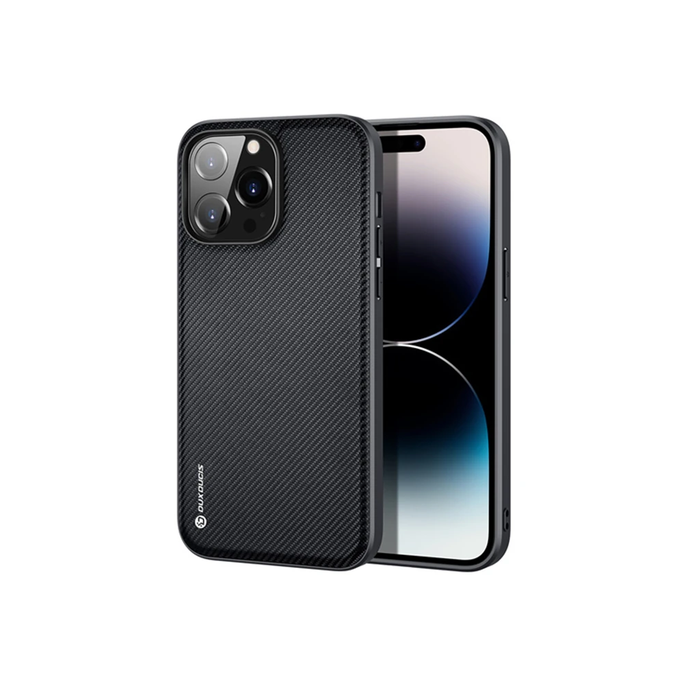 Dux Ducis Fino Serisi iPhone 14 Pro 6.1 inç Kılıf Premium Dokuma Silik