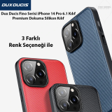 Dux Ducis Fino Serisi iPhone 14 Pro 6.1 inç Kılıf Premium Dokuma Silik