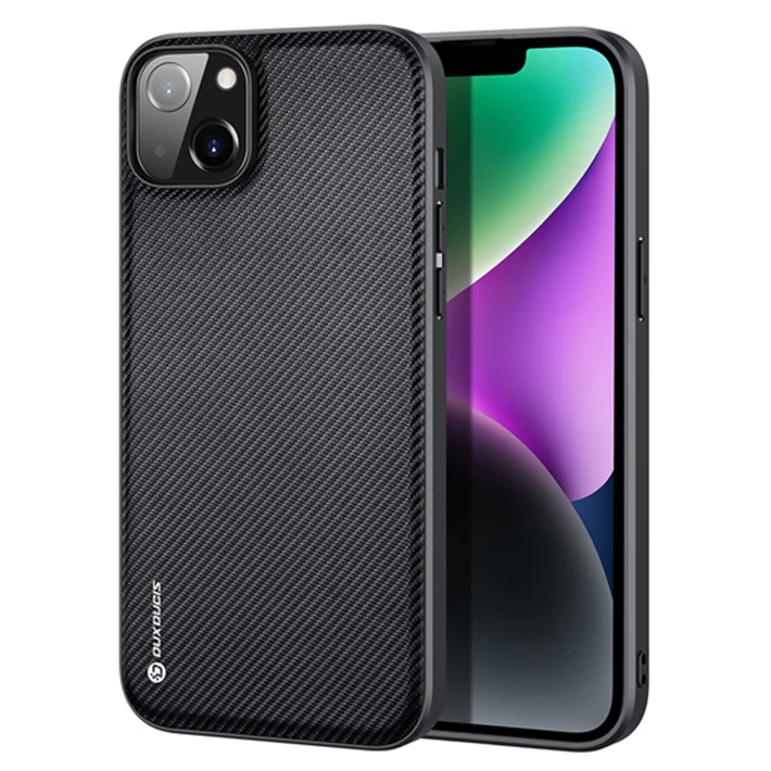Dux Ducis Fino Serisi iPhone 14 Plus 6.7 inç Kılıf Premium Dokuma Sili