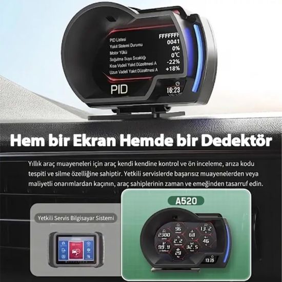 Ally A520 OBD2 + GPS Head Up Display HUD Dijital Hız Göstergesi RPM & 