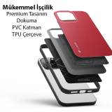 Dux Ducis Fino Serisi iPhone 14 Pro 6.1 inç Kılıf Premium Dokuma Silik
